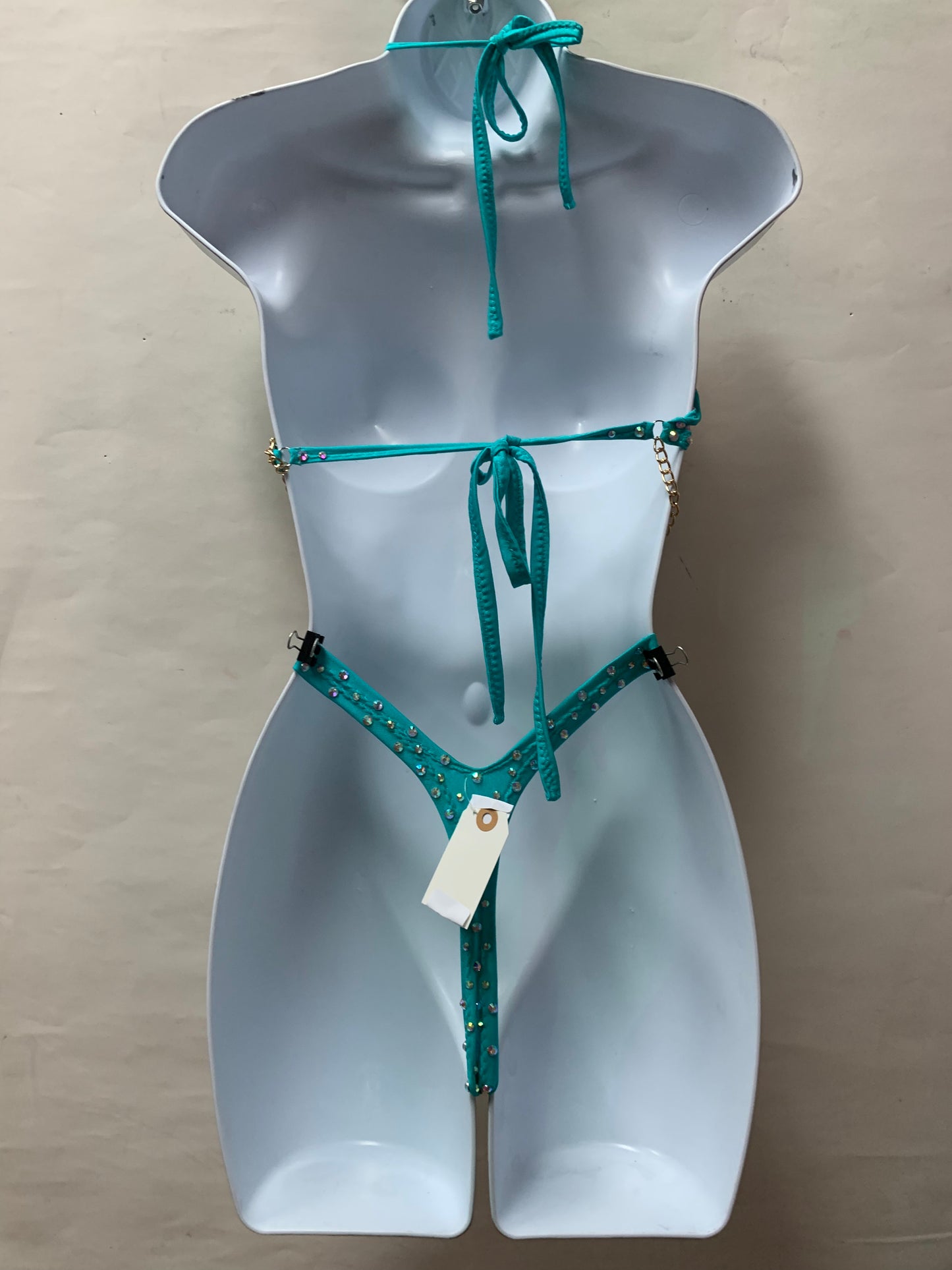 TEAL TWO PIECE CHAIN SET