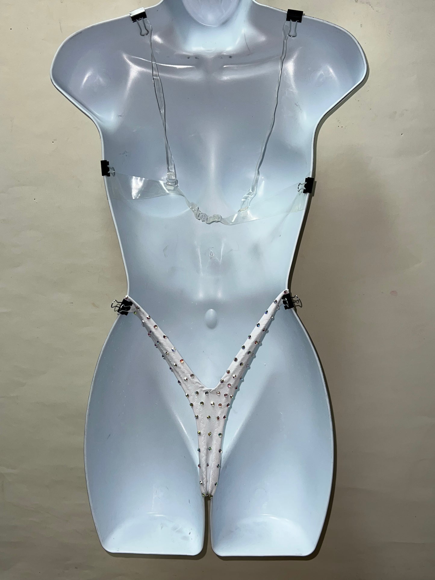 Two Piece Rhinestone Bra Set