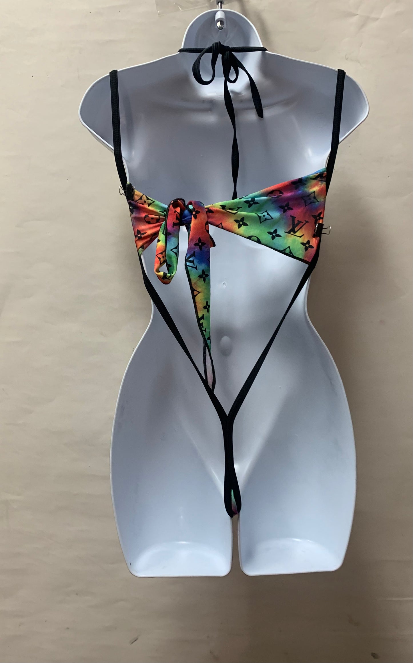 Rhinestone Slingshot Bra Set