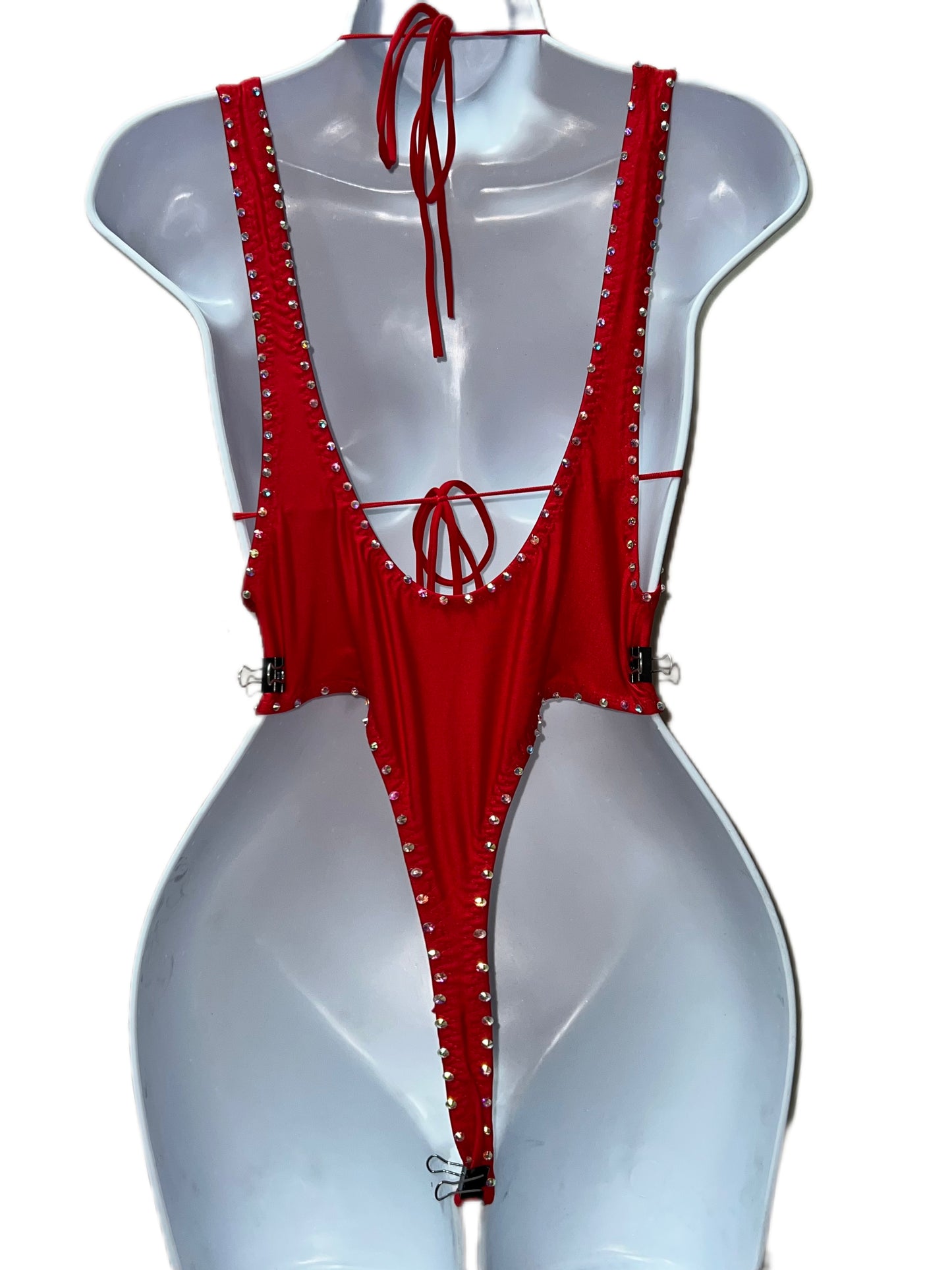 RED TWO PIECE BODYSUIT