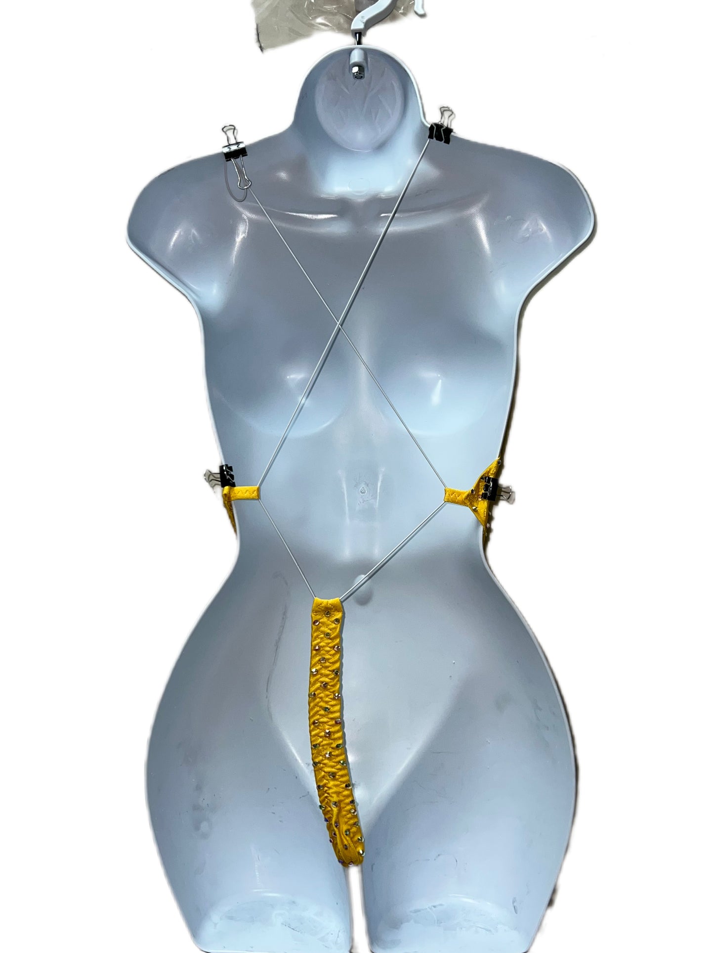 YELLOW RHINESTONE BODYSUIT