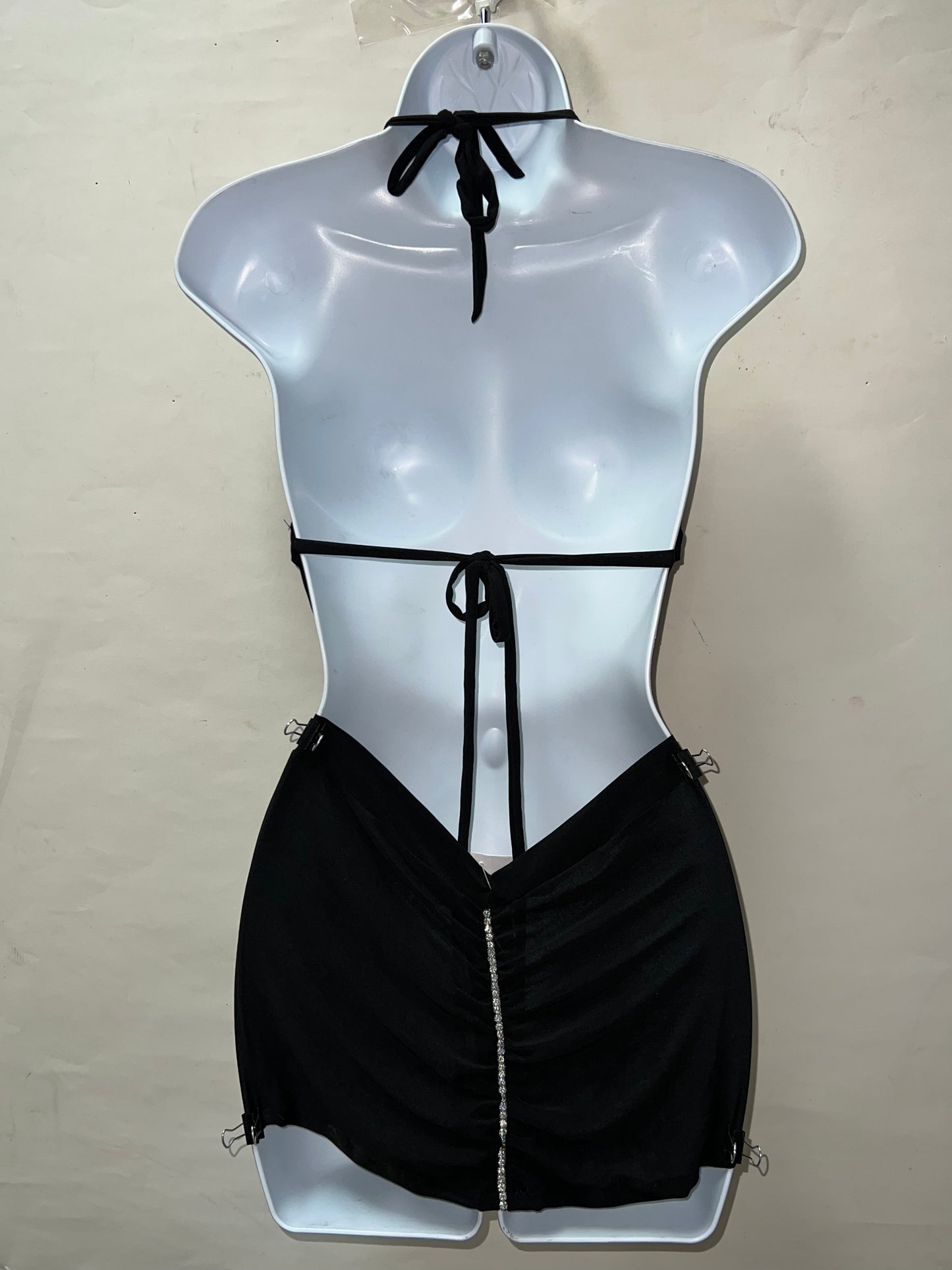 Rhinestone Cowl Neck Dress