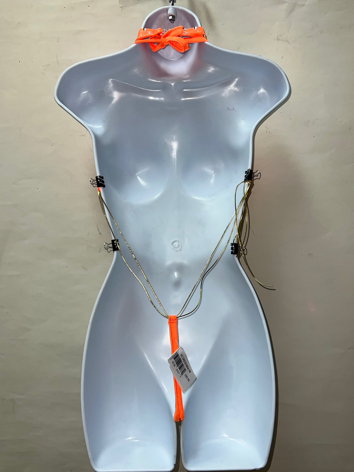 Three Piece Rhinestone Thong Set