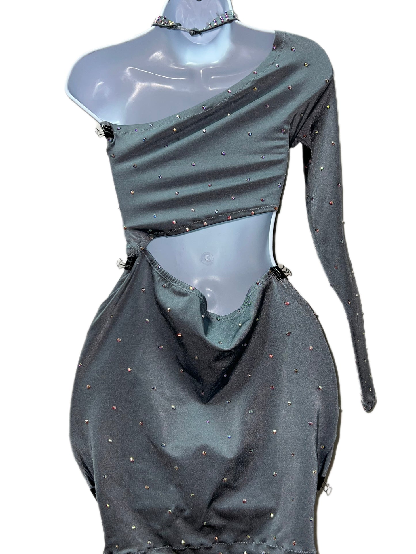 GRAY ONE SLEEVE DRESS