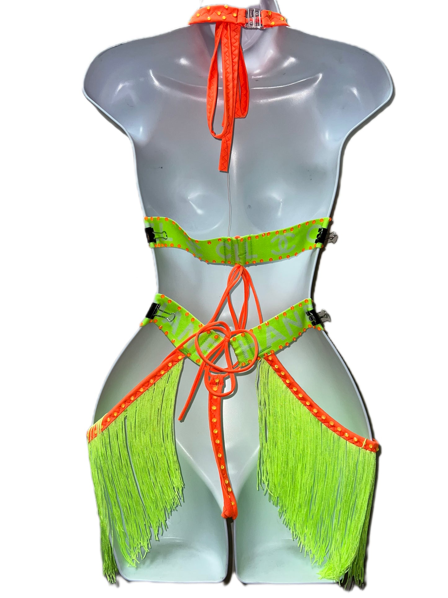 Two Piece Neon Fringe Set