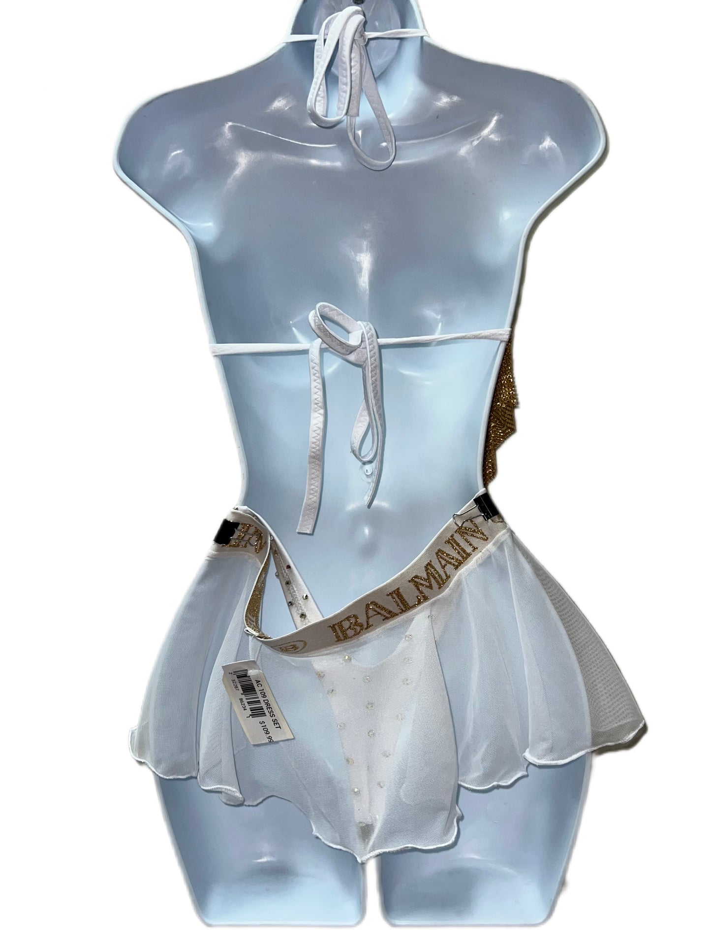 GOLD AND WHITE SKIRT SET