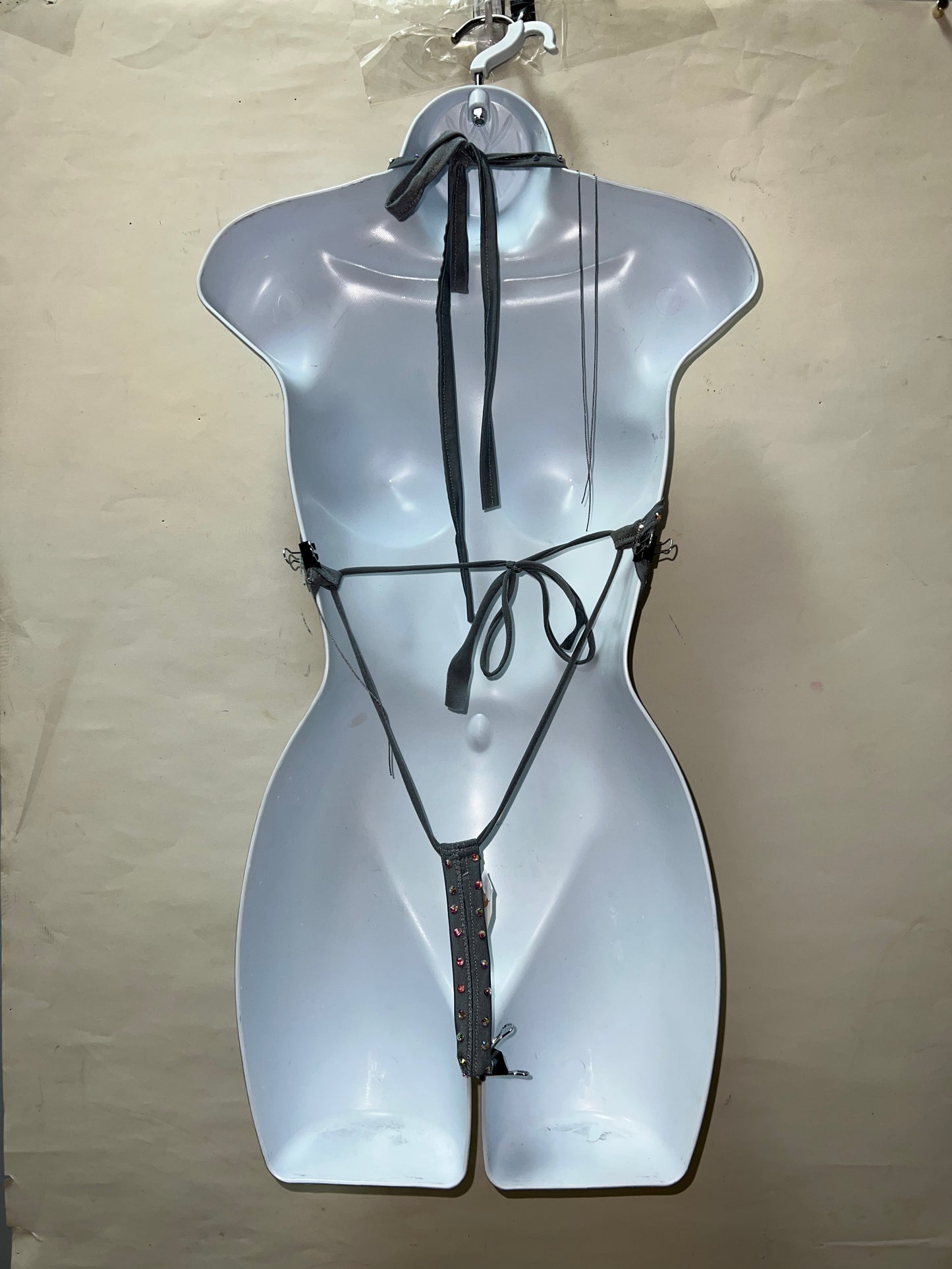 One Piece Gray Fringe Ensemble