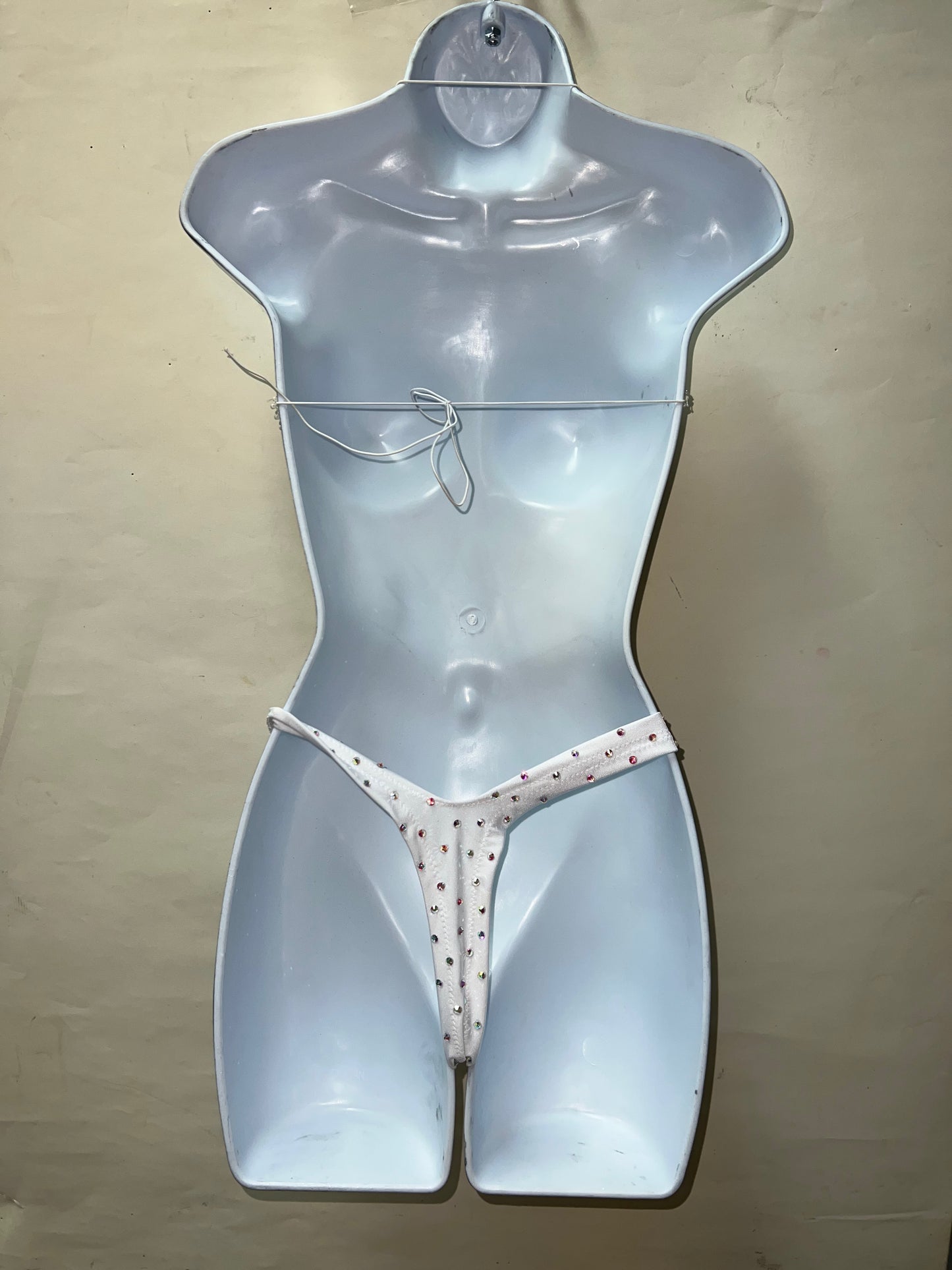 Two Piece White Thong Short Set