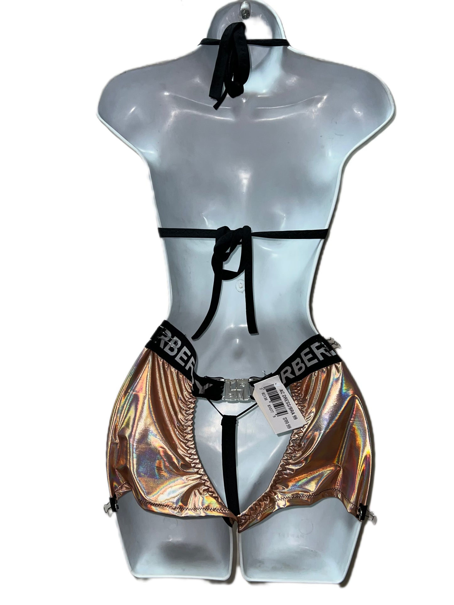 IRIDESCENT GOLD AND BLACK THREE PIECE CHAPSET