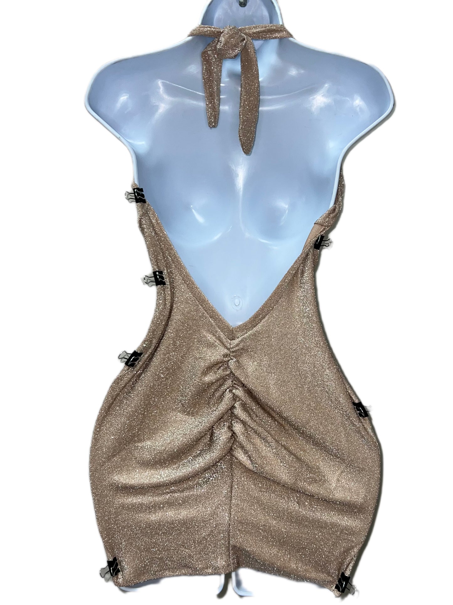 Open Scrunched Nude Dress