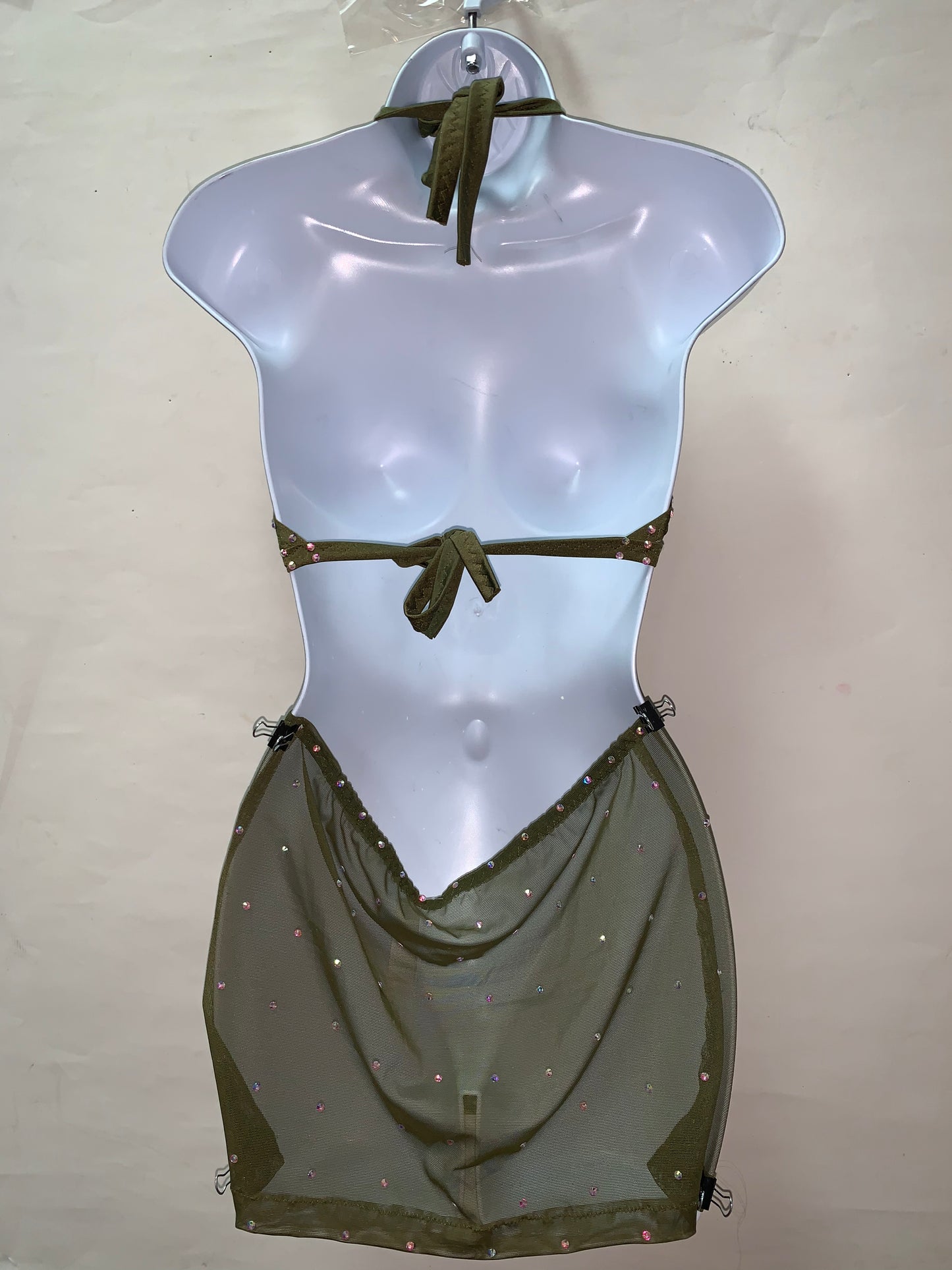 OLIVE GREEN SKIRT SET