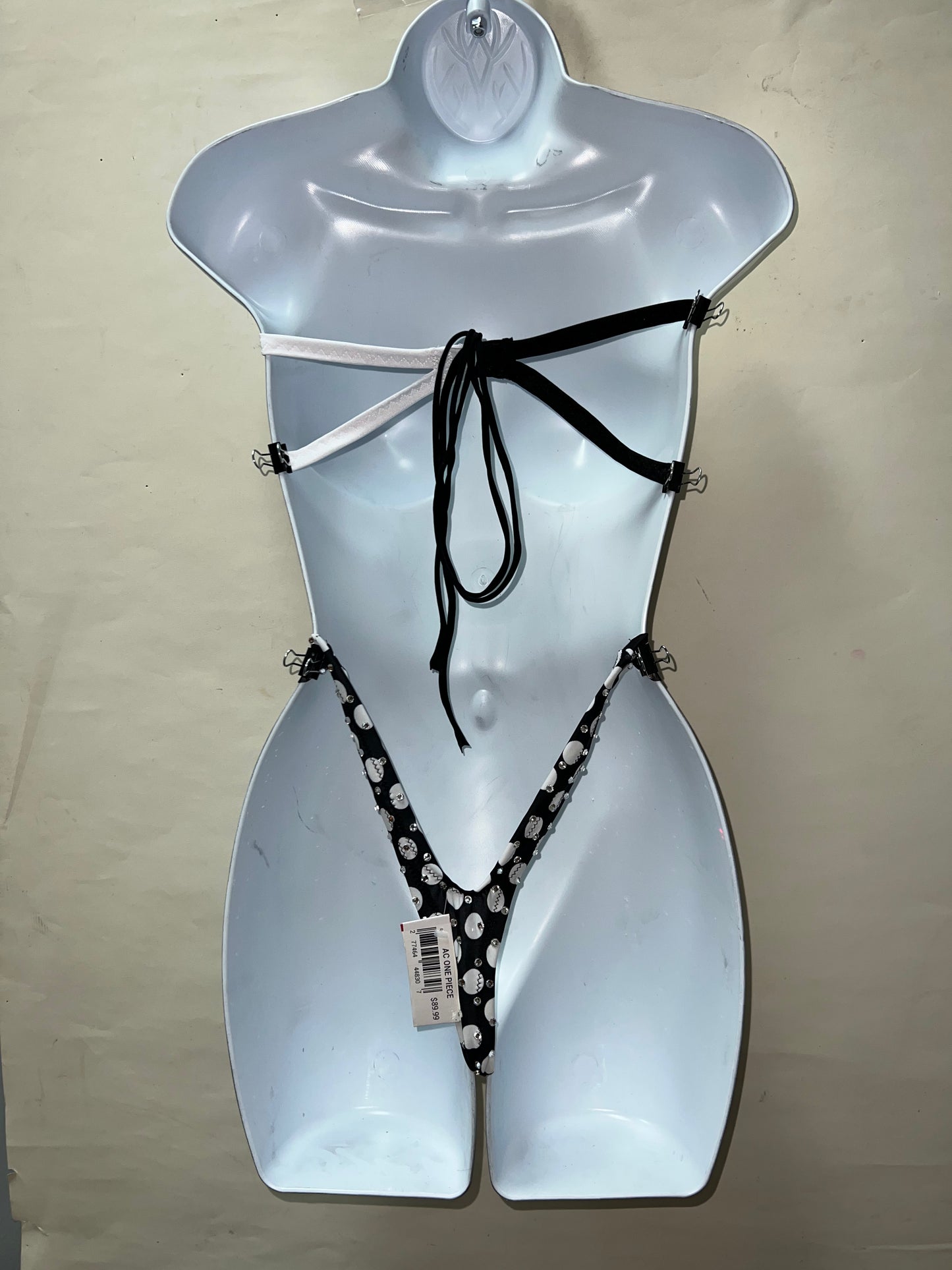 Two Piece Blk/Wht Thong Set