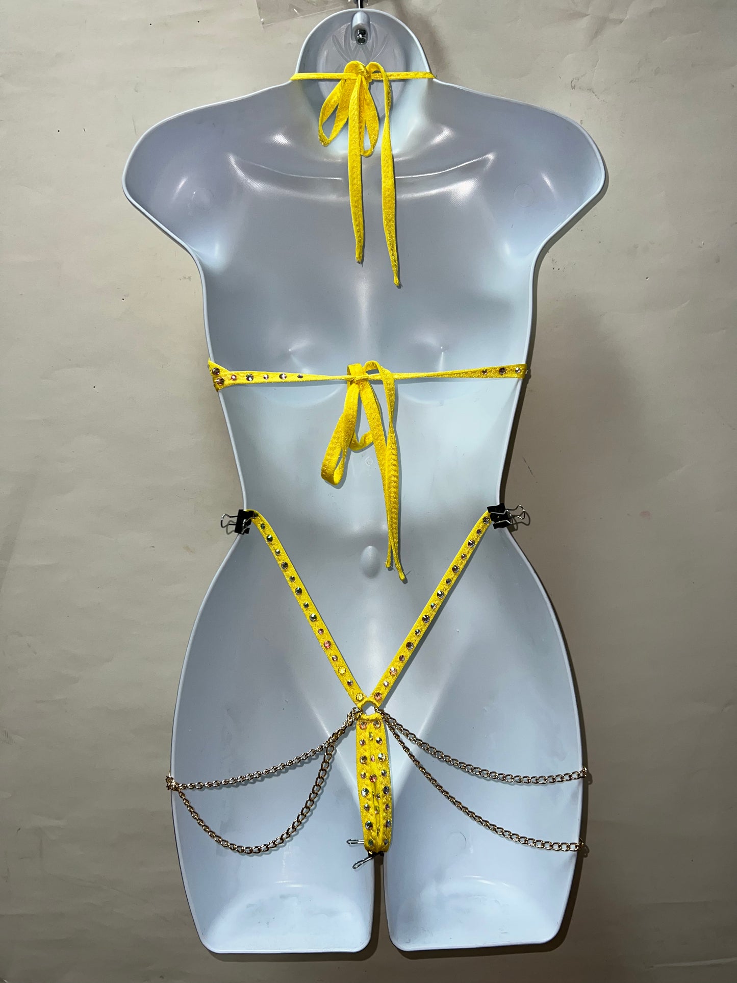 Two Piece Chained Yellow Set