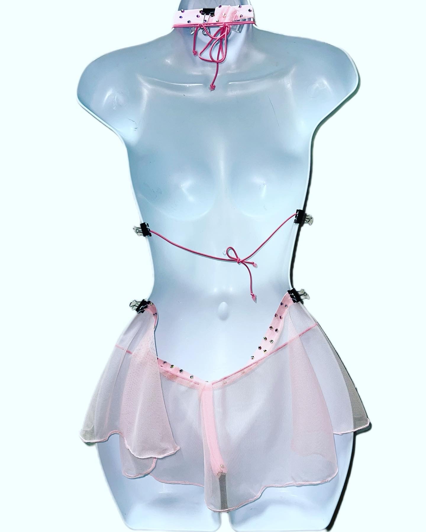 Three Piece Pink Skirt Set