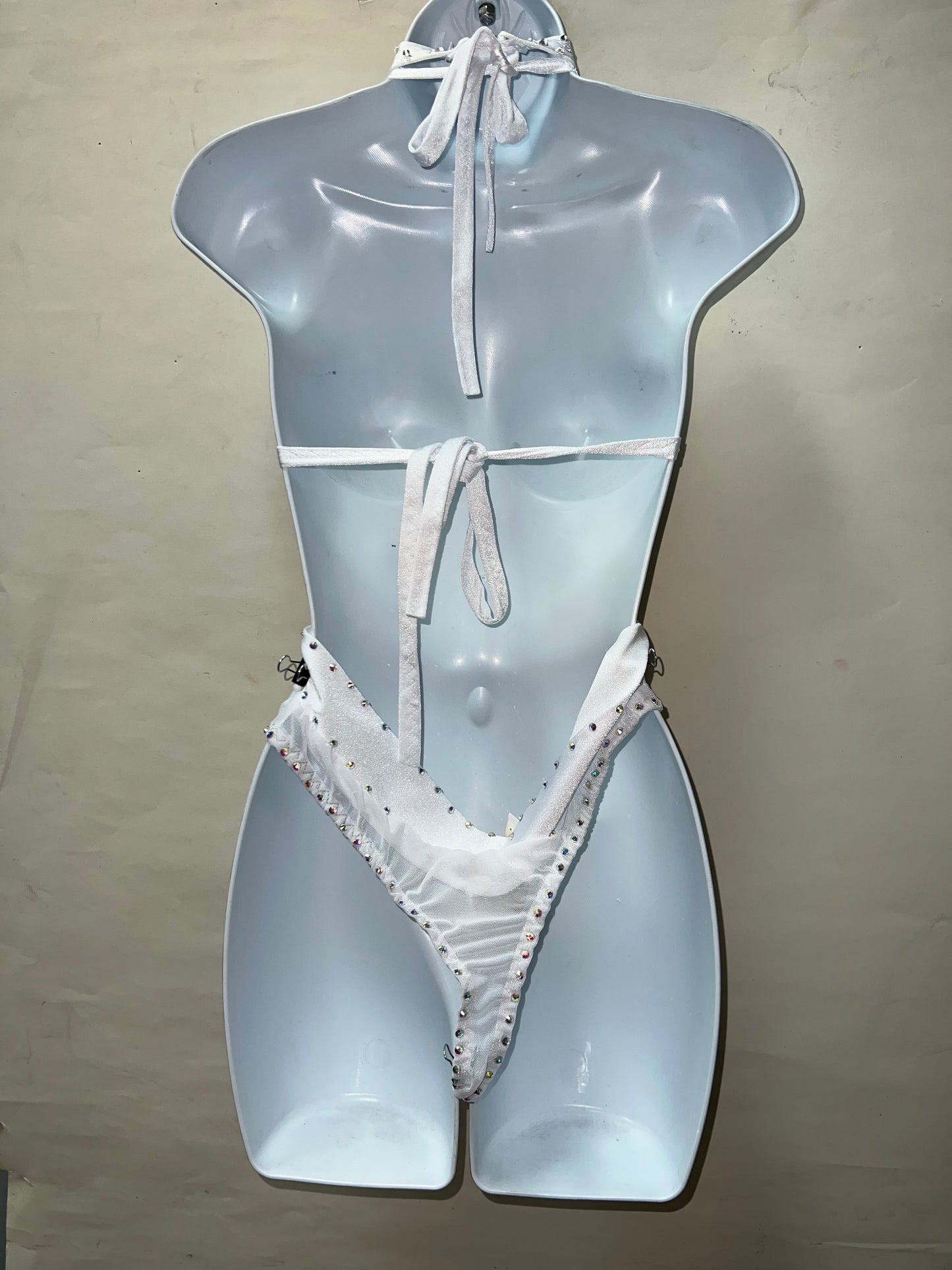 Three Piece High Waist White Set