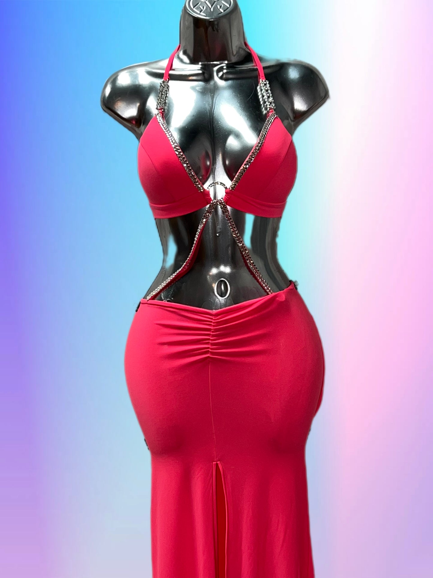 Pink Rhinestone Gown