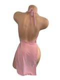 Baby pink drape dress