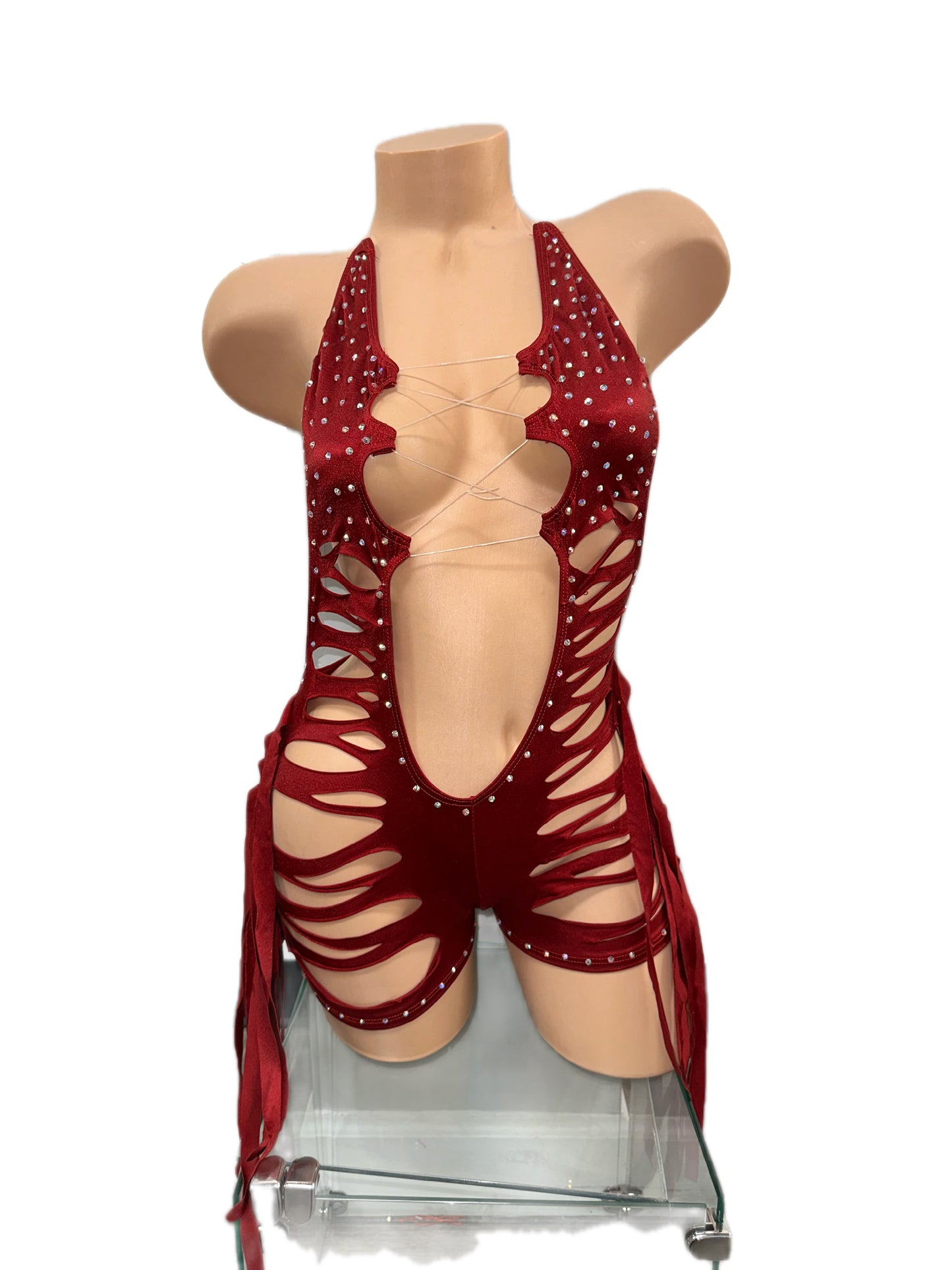 RED ONE PIECE SHORTS SET