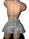 SILVER SPARKLE SKIRT SET