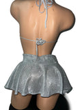 SILVER SPARKLE SKIRT SET