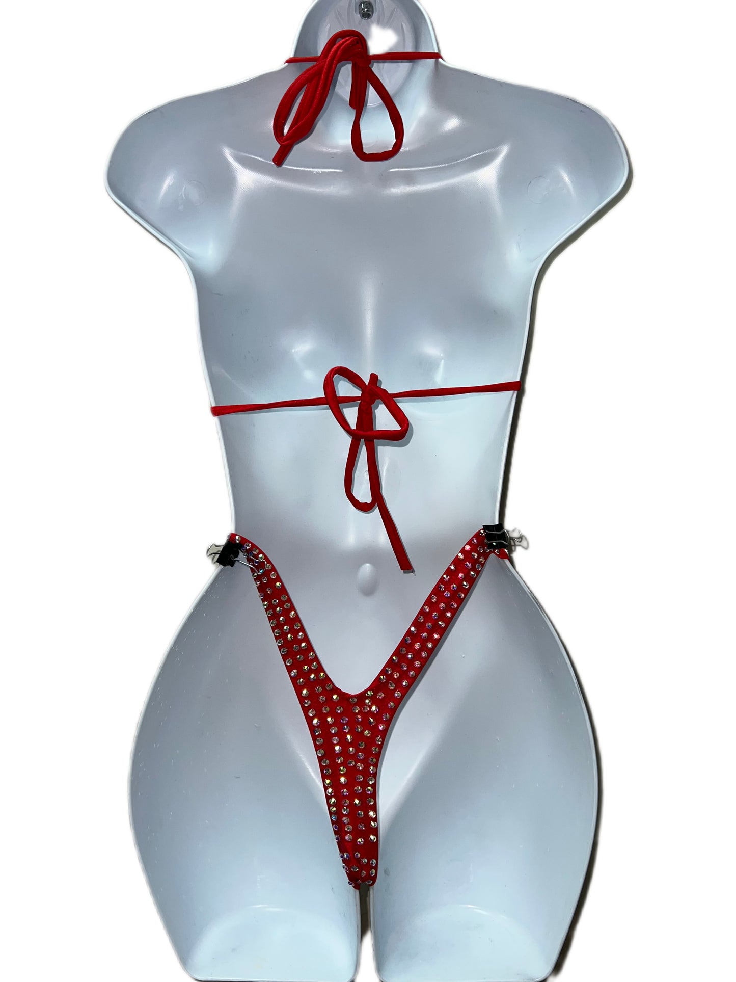RED RHINESTONE TWO PIECE SET
