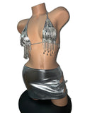 SILVER SKIRT SET