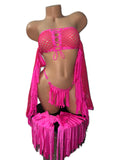 PINK FISHNET SET WITH BOOT COVERS