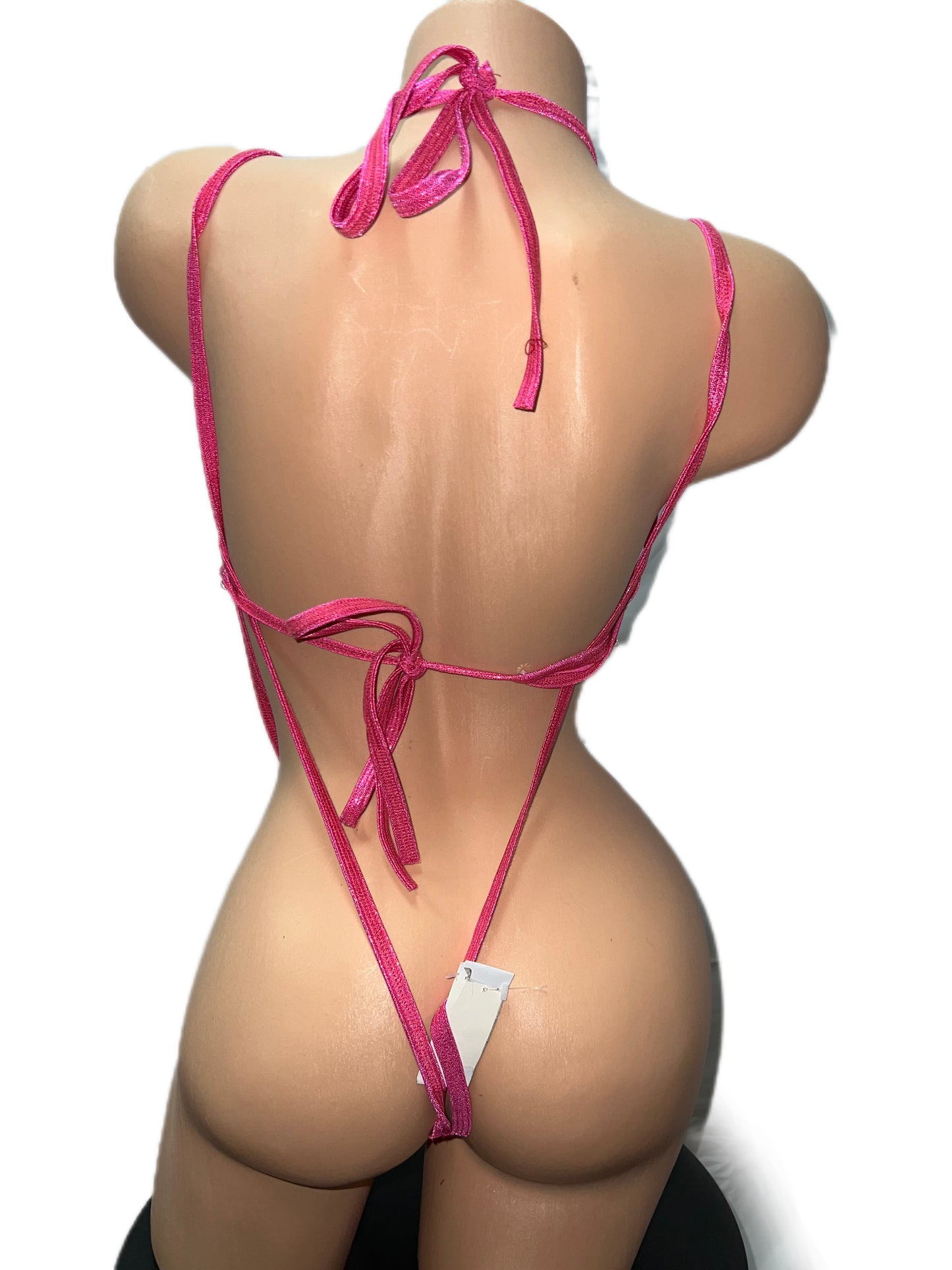 PINK SLINGSHOT TWO PIECE WITH CHAINS