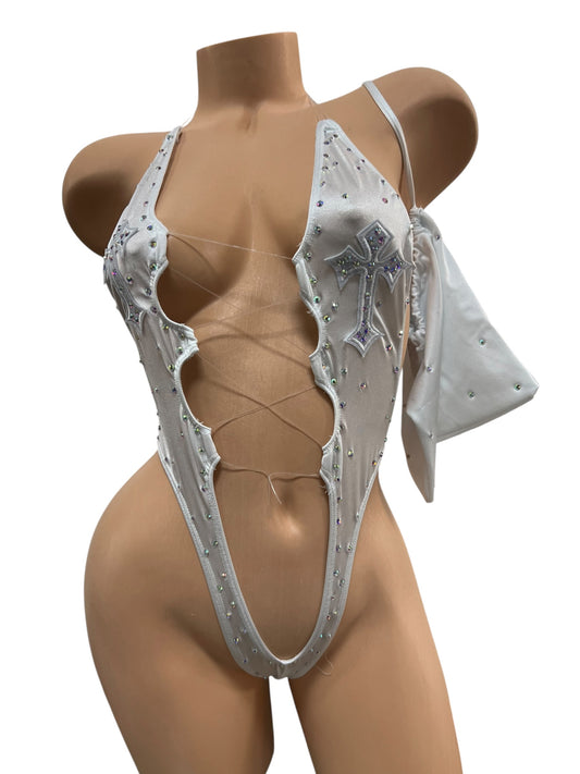 White Y2K Set With Moneybag