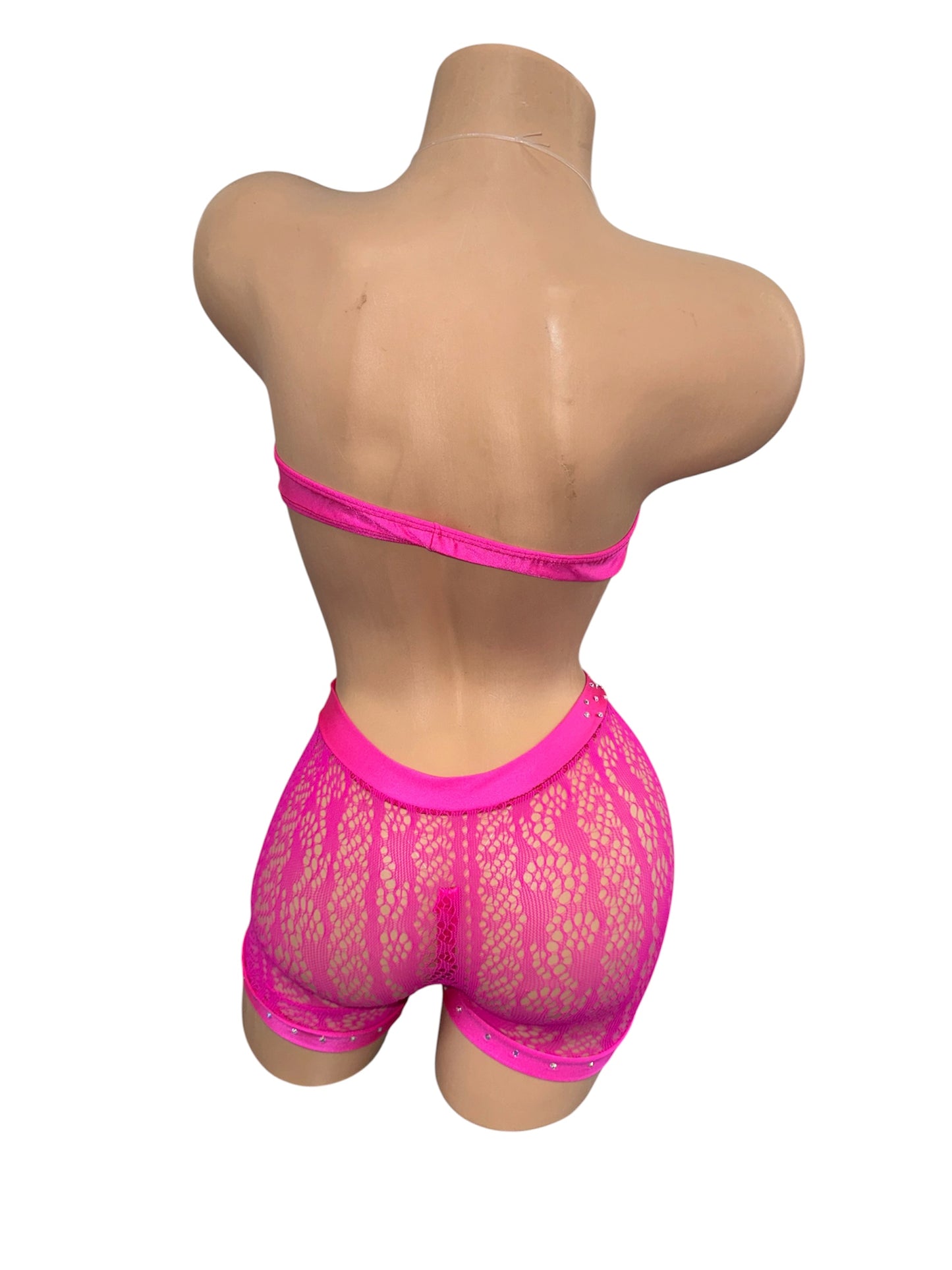 HOT PINK THREE PIECE SHORTS SET