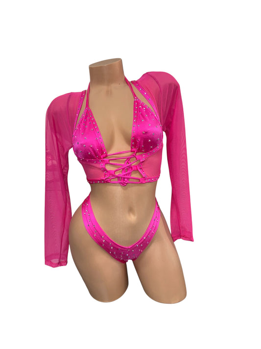 HOT PINK THREE PIECE OUTFIT
