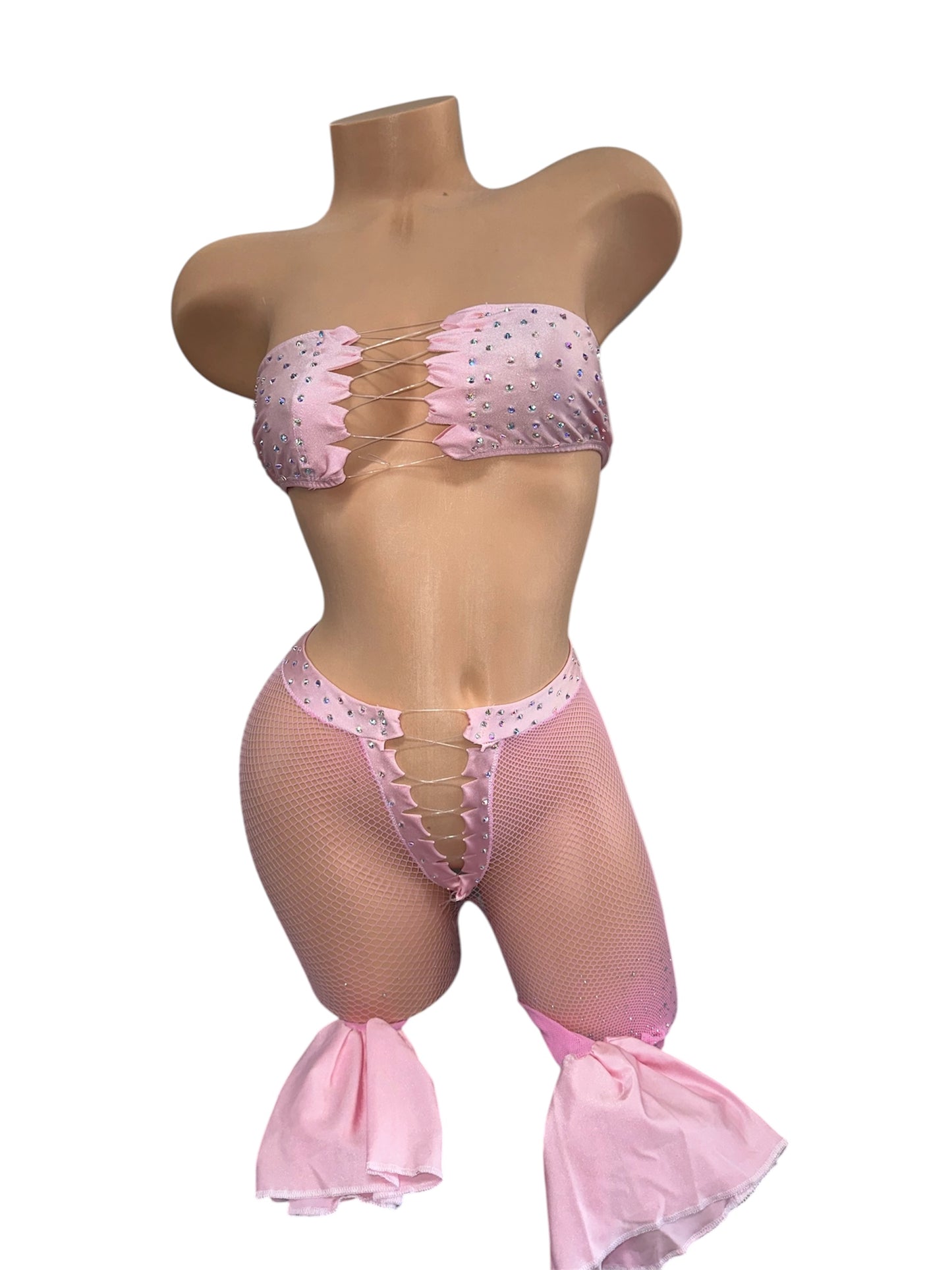 BABY PINK NET TWO PIECE