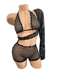 BLACK FISHNET ONE PIECE