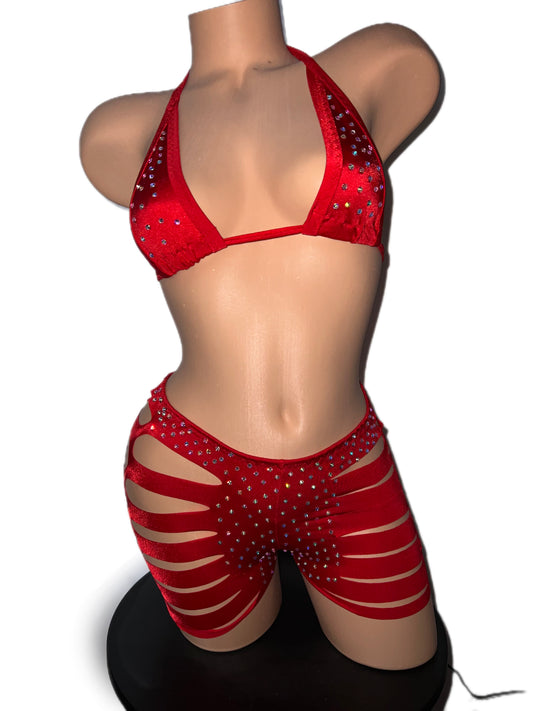 RED SHORTS SET