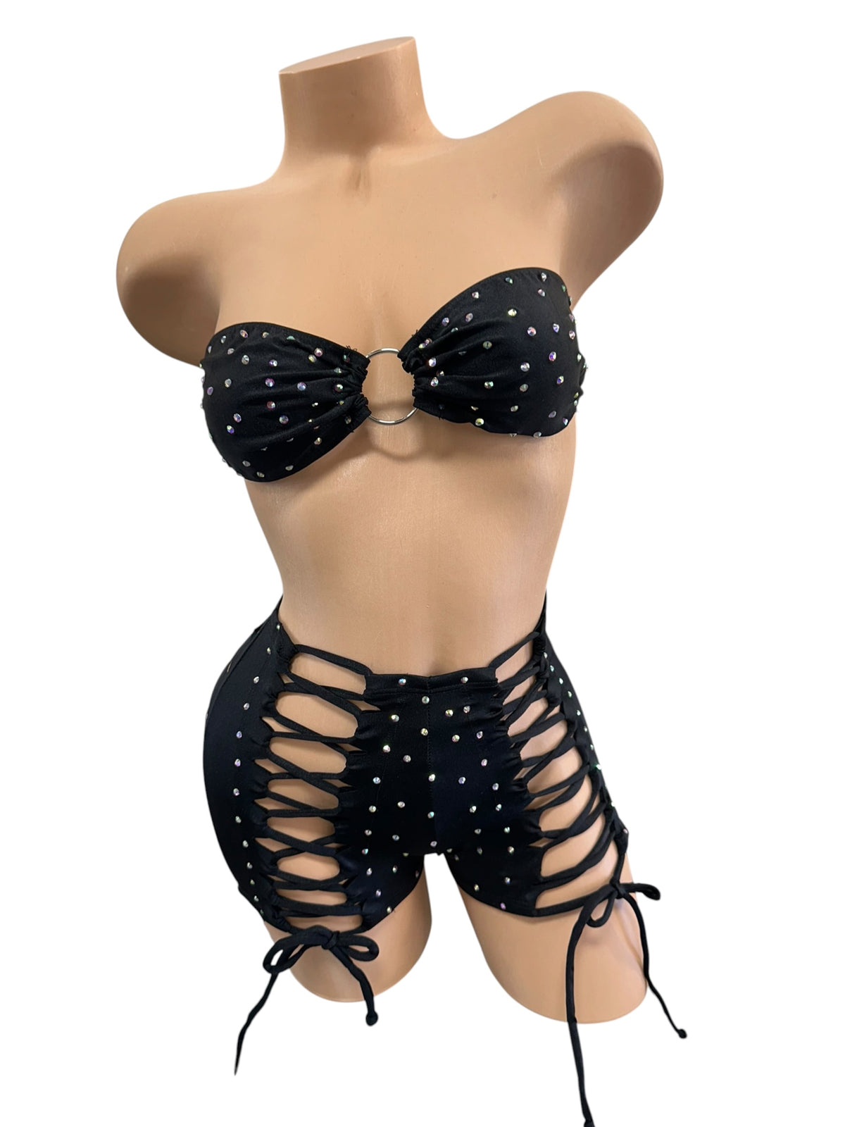 Black Two Piece Shorts Set