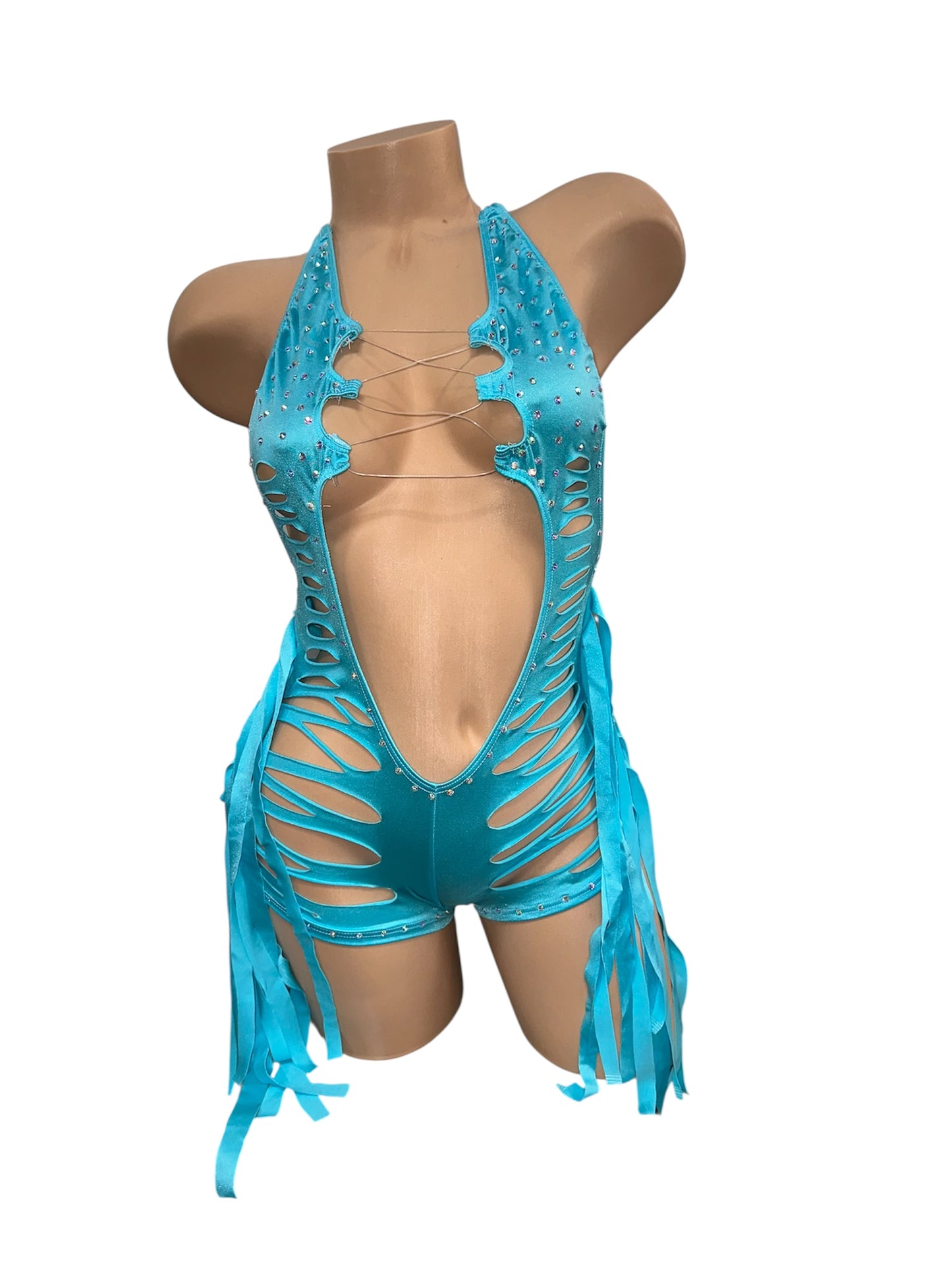BLUE ONE PIECE SHORTS SET
