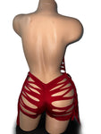 RED BODYSUIT SHORTS SET