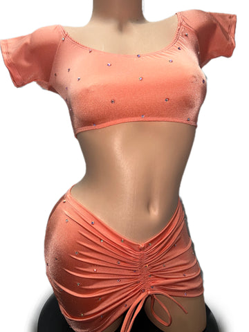 PEACH SKIRT SET