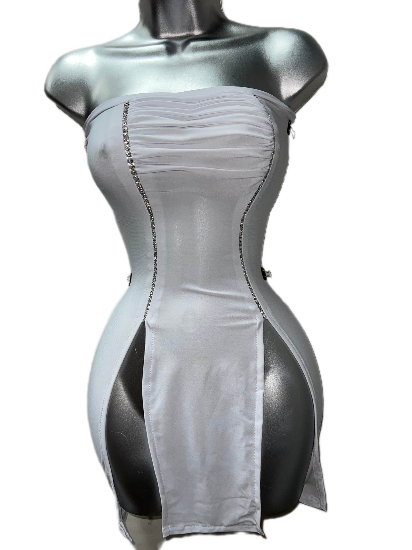 WHITE SLIT DRESS
