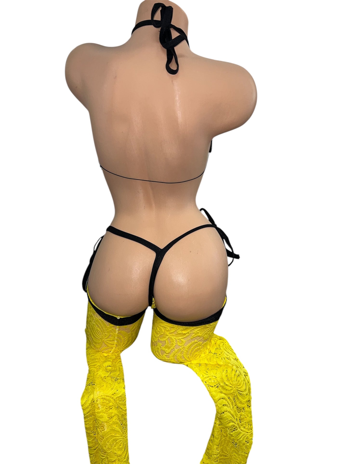 YELLOW AND BLACK FOUR PIECE SET