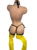 YELLOW AND BLACK FOUR PIECE SET