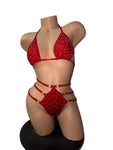 RED TWO PIECE SPIDER THONG