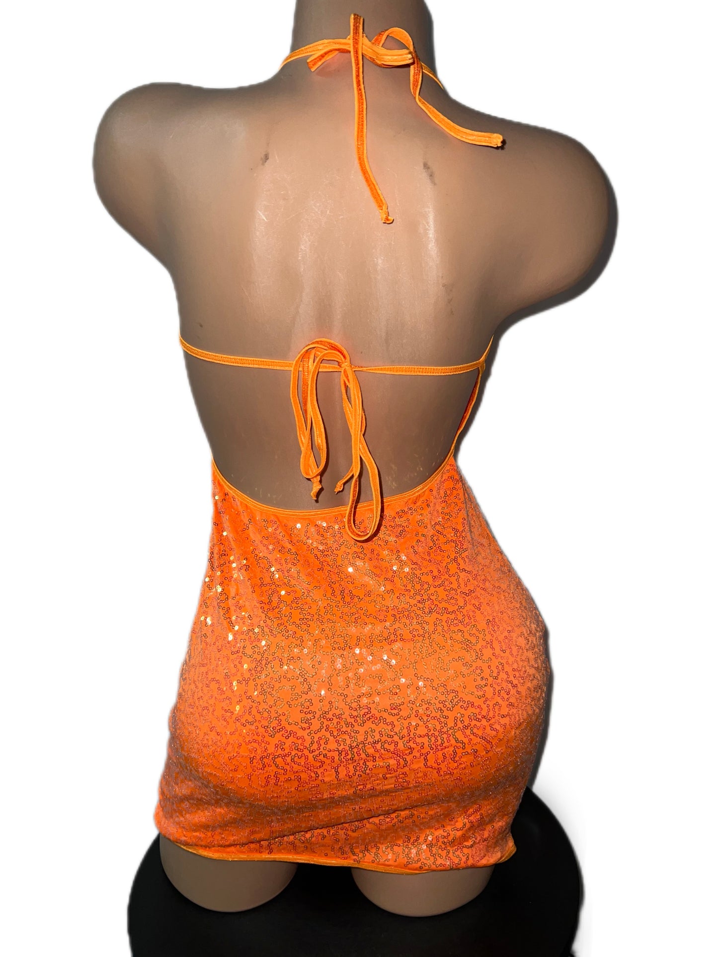 ORANGE SEQUIN DRESS