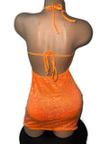 ORANGE SEQUIN DRESS