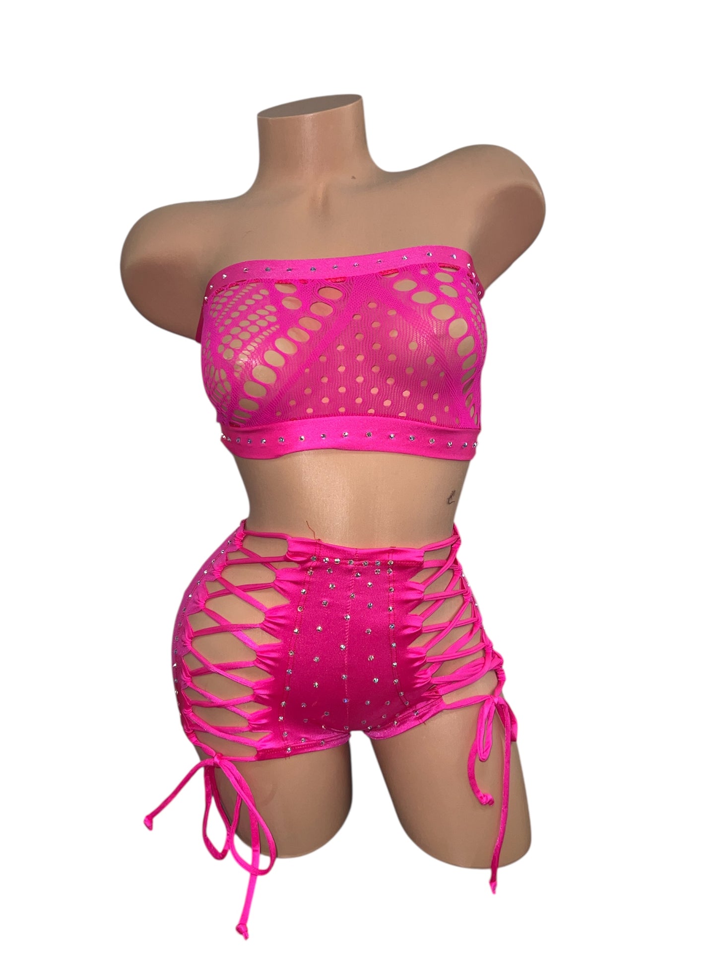HOT PINK SHORT SET