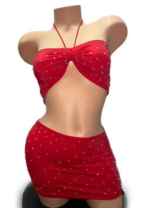 RED SKIRT SET