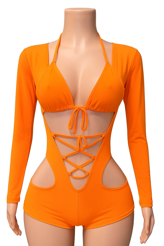 Custom Color Bottle Girl Outfit - Lace-Up Design