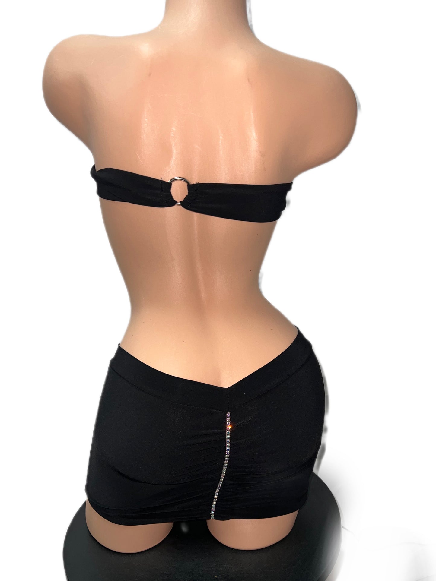 BLACK DRAPE DRESS