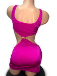 HOT PINK CUT-OUT DRESS