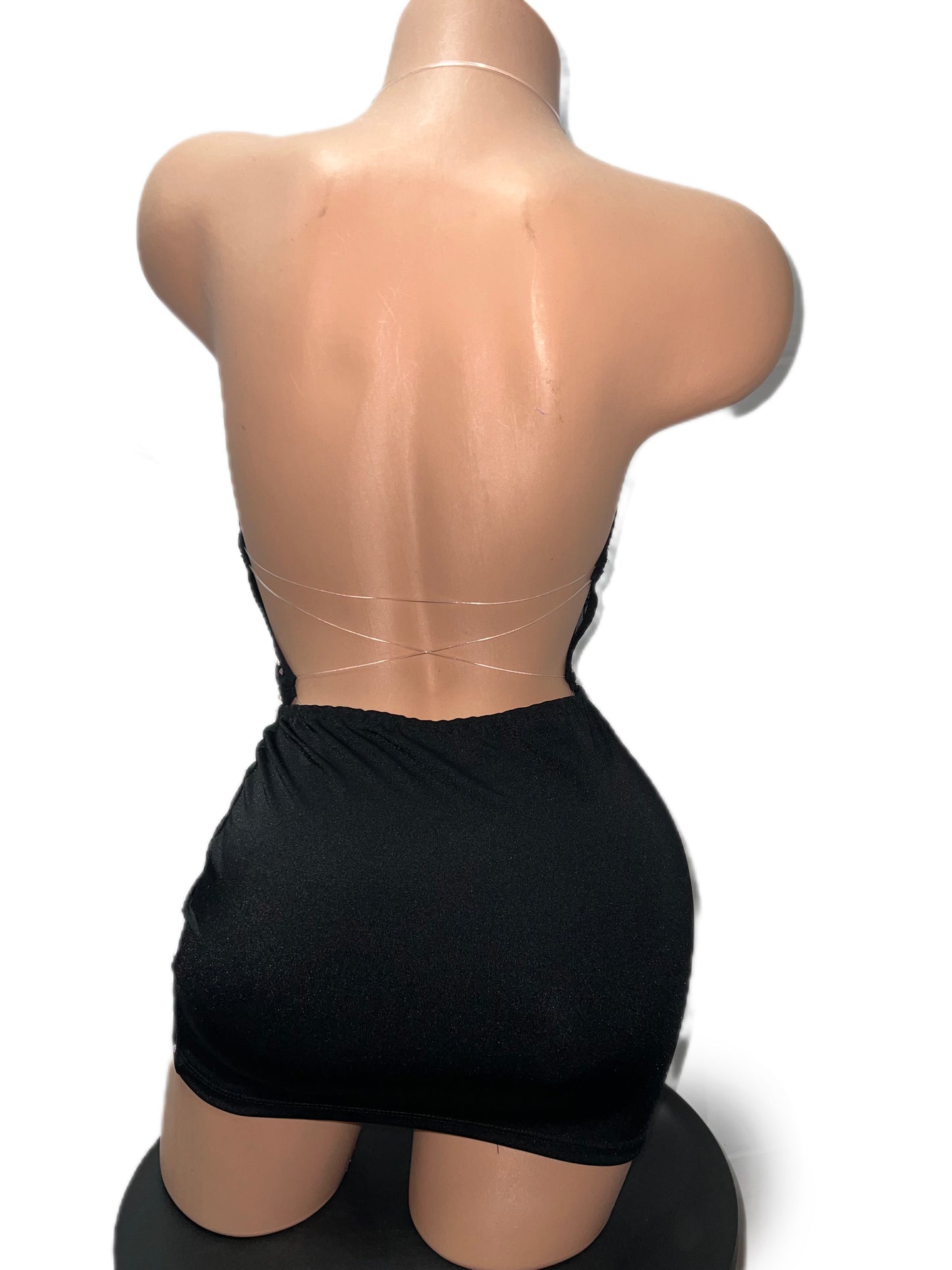BLACK BODYSUIT WITH SKIRT TWO PIECE